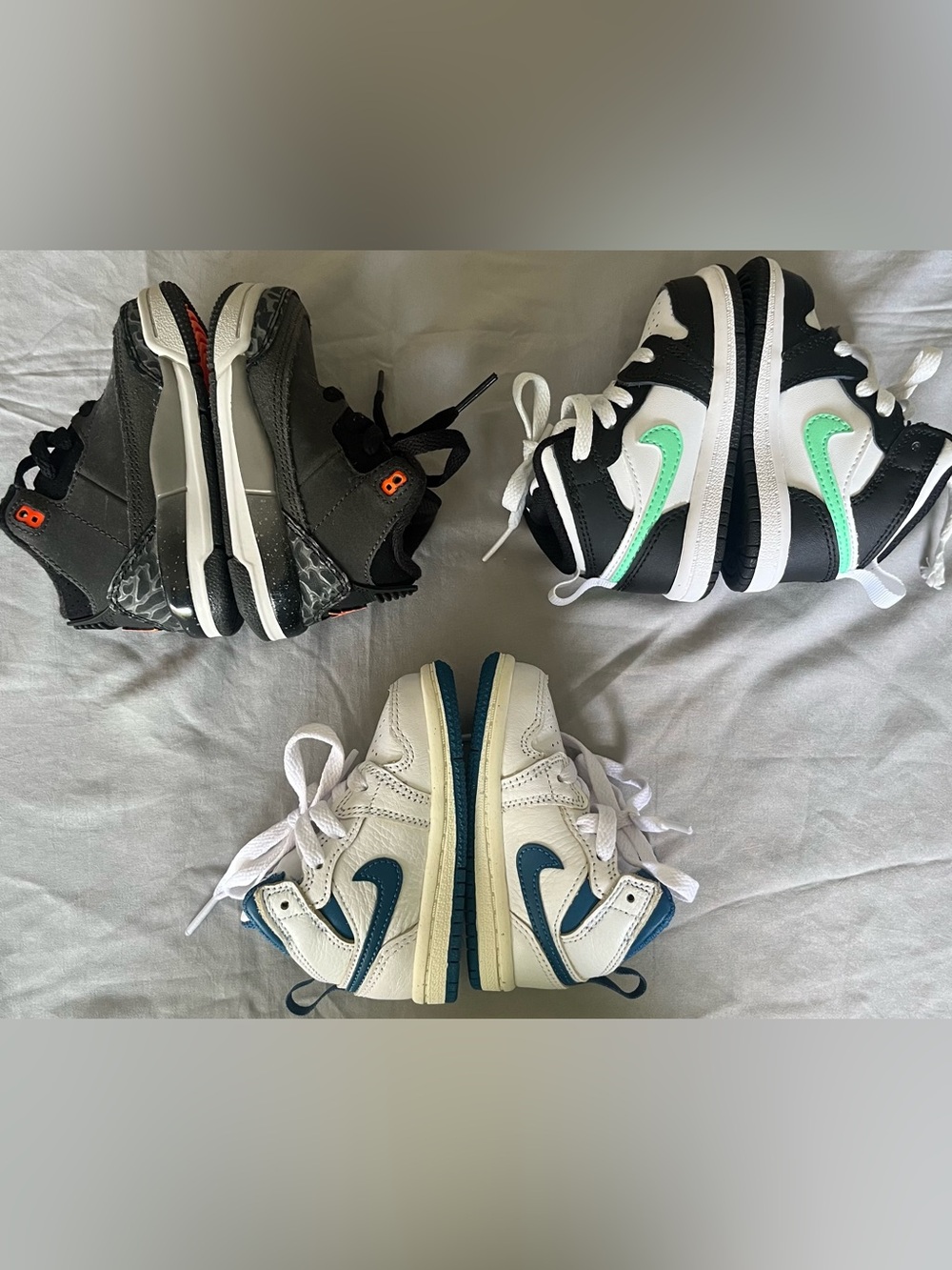 Nike Air Jordan Retro Toddler Shoe Lot 3 Pairs Size 4C Black White Sneakers